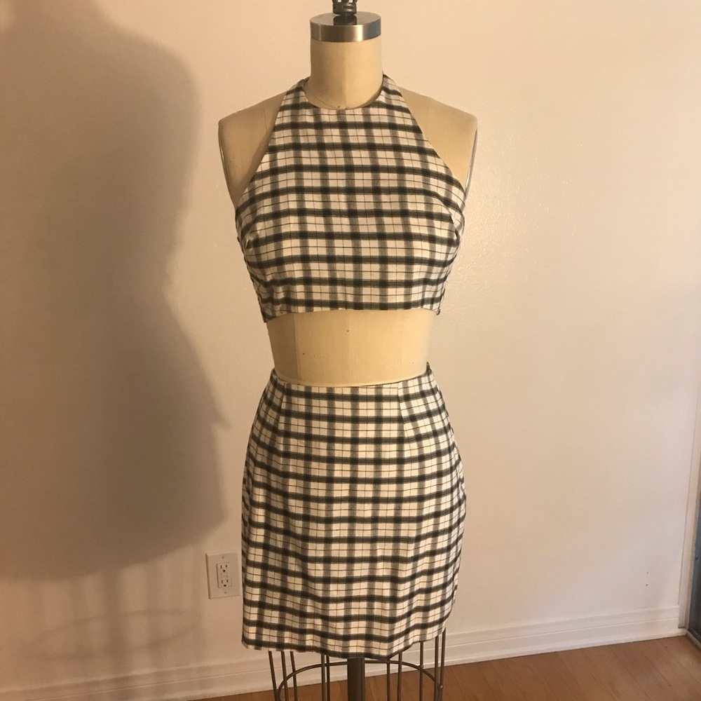 Two piece plaid skirt set 🖤